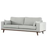 2-Sitzer Sofa BILLUND Baumwollstoff Vele: Grau - Buche Dunkel