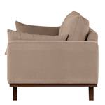 2-Sitzer Sofa BILLUND Baumwollstoff Vele: Taupe - Buche Dunkel