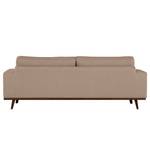 2-Sitzer Sofa BILLUND Baumwollstoff Vele: Taupe - Buche Dunkel