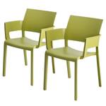 Chaises à accoudoirs Fiona (lot de 2) Vert olive