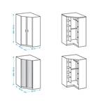 Eckschrank Soala I Perlglanz Softwhite/Eiche Sägerau Dekor