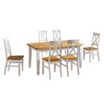 Tavolo da pranzo Bergen II Legno massello di pino - Pino color cenere / Pino bianco - 160 x 90 cm - Con 2 piani prolunga