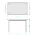 Eettafel Bergen II massief grenenhout - Geloogd grenenhout - 120 x 78 cm - Met 2 verlengstukken