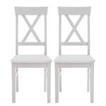 Chaise Bergen (lot de 2) Pin massif blanc - Pin blanc