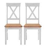 Sedia sala da pranzo Bergen (Set 2) Legno massello di pino Bianco/ Color liscivia - Pino color cenere / Pino bianco
