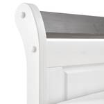 Massivholz-Doppelbett Cenan Kiefer Weiß gebeizt & lackiert / Grau - 200 x 200cm