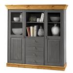 Highboard Bergen Kiefer massiv - Grau/Laugenfarbig - Kiefer Grau / Kiefer Laugenfarbig