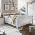 Massivholz-Doppelbett Cenan Kiefer massiv - Weiß gebeizt & lackiert - Liegefläche: 140 x 200 cm