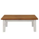Tavolino da salotto Bergen Pino massello color ambra/Bianco - Pino bianco / Pino color ambra