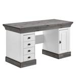 Bureau Bergen 143 cm massief grenenhout - wit grenenhout / grijs grenenhout - Wit grenenhout/grijs grenenhout