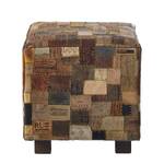 Pouf Vimioso Cuir - Marron / Gris