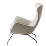 Fauteuil Hepburn II Tissu - Tissu Milan : Beige - Chrome brillant