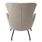 Sessel Hepburn II geweven stof - Geweven stof Milan: Beige - Zwart