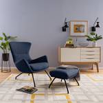 Fauteuil Hepburn II Tissu - Noir - Tissu Milan Bleu foncé - Tissu Milan : Bleu foncé - Noir