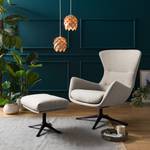 Fauteuil HEPBURN met kruisvoet geweven stof - Geweven stof Milan: Beige - Zwart