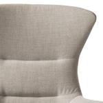 Fauteuil HEPBURN met kruisvoet geweven stof - Geweven stof Milan: Beige - Zwart