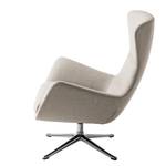 Fauteuil HEPBURN met kruisvoet geweven stof - Geweven stof Milan: Beige - Chroomkleurig glanzend