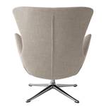 Fauteuil HEPBURN met kruisvoet geweven stof - Geweven stof Milan: Beige - Chroomkleurig glanzend