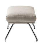 Pouf repose-pieds Hepburn II Tissu - Tissu Milan : Beige - Chrome brillant