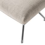 Polsterhocker Hepburn II geweven stof - Geweven stof Milan: Beige - Chroomkleurig glanzend