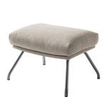 Polsterhocker Hepburn II Webstoff Milan: Beige - Chrom matt