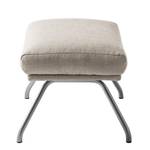 Polsterhocker Hepburn II Webstoff - Webstoff Milan: Beige - Chrom matt