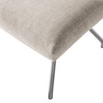 Pouf repose-pieds Hepburn II Tissu - Tissu Milan : Beige - Chrome mat