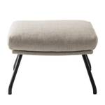 Pouf repose-pieds Hepburn II Tissu - Noir - Tissu Milan Beige - Tissu Milan : Beige - Noir