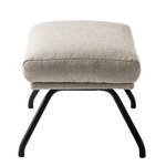 Pouf repose-pieds Hepburn II Tissu - Tissu Milan : Beige - Noir