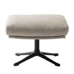 Hocker HEPBURN mit Kreuzfuß Webstoff - Webstoff Milan: Beige - Schwarz