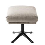 Hocker HEPBURN met kruisvoet geweven stof - Geweven stof Milan: Beige - Zwart