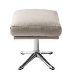 Hocker HEPBURN mit Kreuzfuß Webstoff Milan: Beige - Chrom glänzend