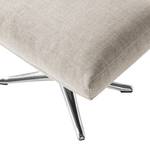 Hocker HEPBURN mit Kreuzfuß Webstoff Milan: Beige - Chrom glänzend