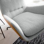 Fauteuil Hepburn II Tissu / Cuir véritable - Gris clair / Cognac - Noir