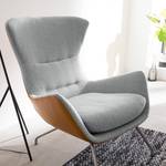 Fauteuil Hepburn II Tissu / Cuir véritable - Chrome mat - Gris clair / Cognac - Gris clair / Cognac - Chrome mat