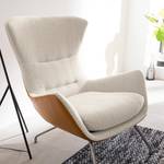 Fauteuil Hepburn II Tissu / Cuir véritable - Chrome mat - Beige / Cognac - Beige / Cognac - Chrome mat