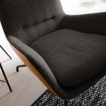 Fauteuil Hepburn II Tissu / Cuir véritable - Marron-noir / Cognac - Noir