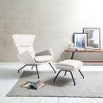 Fauteuil Hepburn II Cuir véritable - Cuir véritable Neka : Blanc - Noir