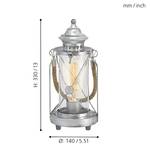 Tafellamp Bradford glas / staal - 1 lichtbron - Zilver