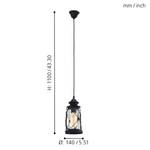 Suspension Bradford Verre / Acier - 1 ampoule - Noir