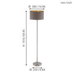 Lampadaire Maserlo Tissu / Acier - 1 ampoule - Noisette - Noisette