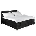 Lit boxspring Kinowo Réglage électrique - Tissu - Noir - 180 x 200cm