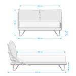 Polsterbett Alridge kunstleer/ijzer - Zwart/chroomkleurig - 160 x 200cm