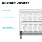 Lit boxspring Lights Avec surmatelas et éclairage - Imitation cuir - Noir - Noir - 180 x 200cm - Pas de tiroir de lit
