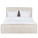 Lit capitonné Kinx Tissu - Tissu KINX : Blanc - 140 x 200cm - Sans matelas - Pas de tiroir de lit - 110 cm