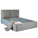 Gestoffeerd bed KINX geweven stof - Stof KINX: Grijs - 200 x 200cm - Zonder matras - Geen opbergruimte - 110cm