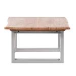 Table basse Kapra Acacia massif / Métal - Argenté - 80 x 80 cm