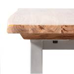 Table basse Kapra Acacia massif / Métal - Argenté - 80 x 80 cm