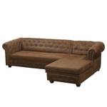 Ecksofa Torquay Antiklederoptik - Braun - Longchair davorstehend links