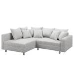 Ecksofa Arimo Strukturstoff - Grau - Grau - Ottomane davorstehend links - Ohne Hocker